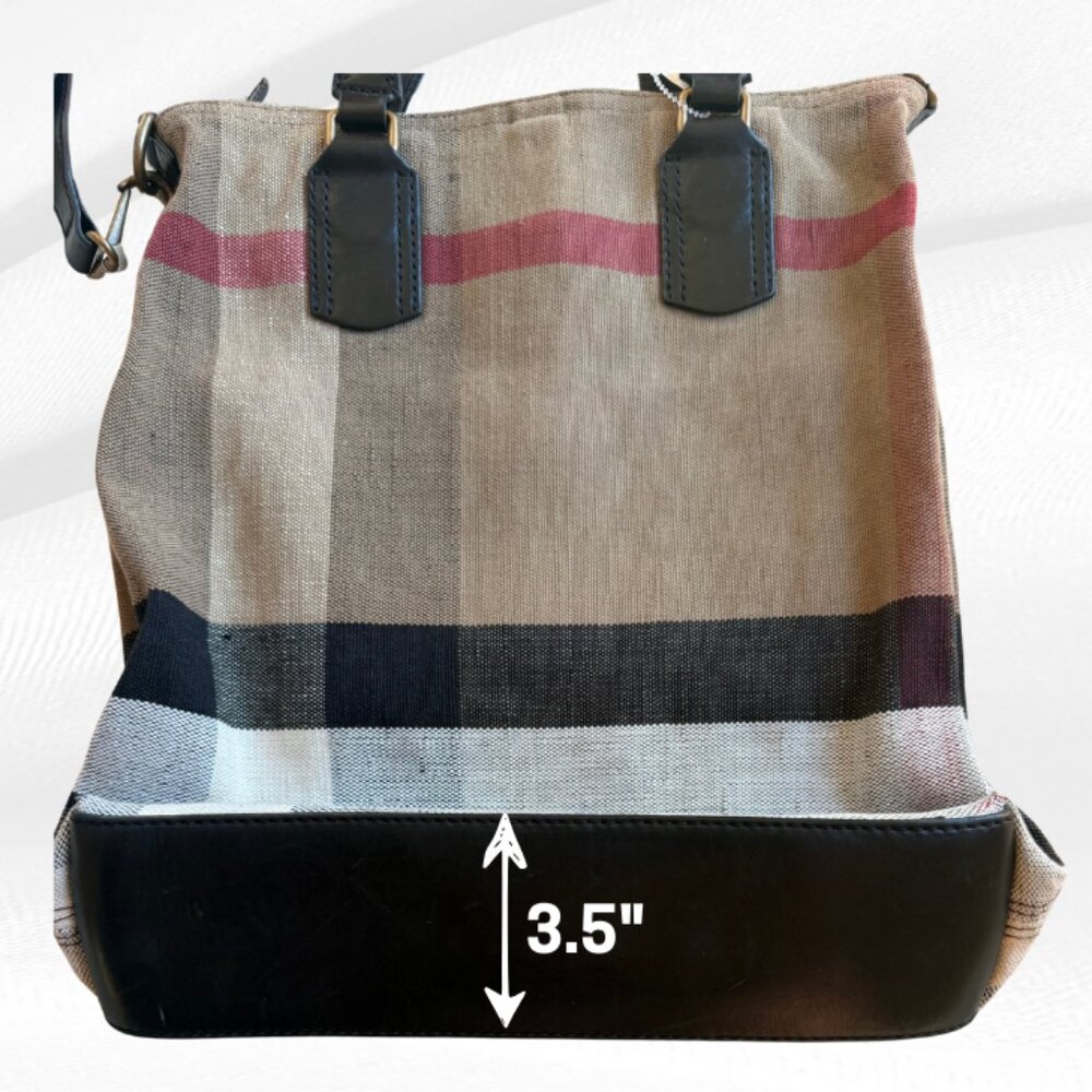 Burberry House Check Canvas and Leather Tottenham Tote Bag Pre-Owned - Picture 9 of 17